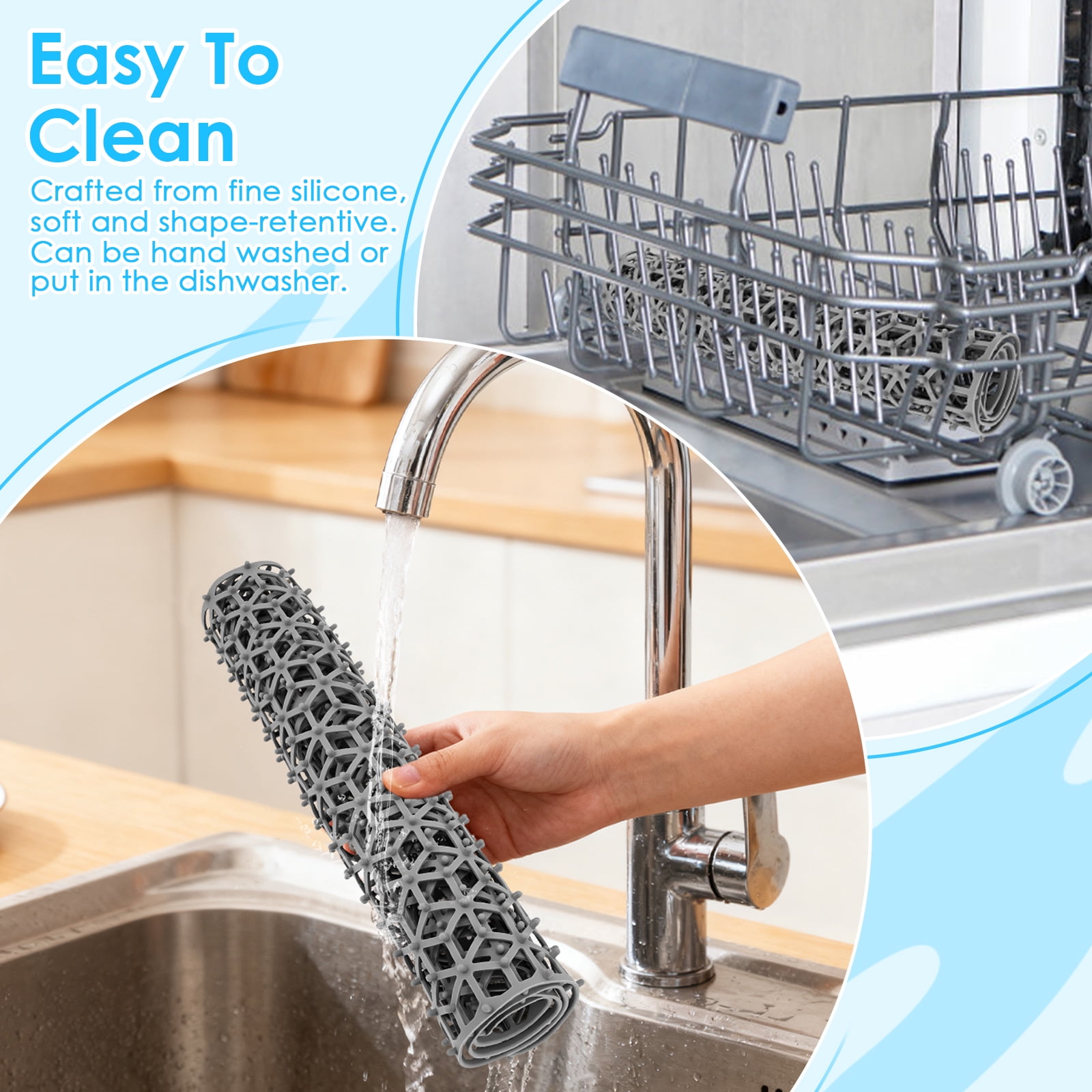 Practical Silicone Sink Protector Heat Resistant and Nonslip Kitchen Sink Mat with Hollow Design for Home Kitchen Countertop