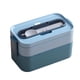 thumbnail image 1 of Yuarrent Fiambrera de doble capa para alimentos frescos, contenedor de almacenamiento Bento ABS, cajas de horno microondas de silicona para trabajo Cocina y Comedor Azul Yuarrent HA067352-02, 1 of 6
