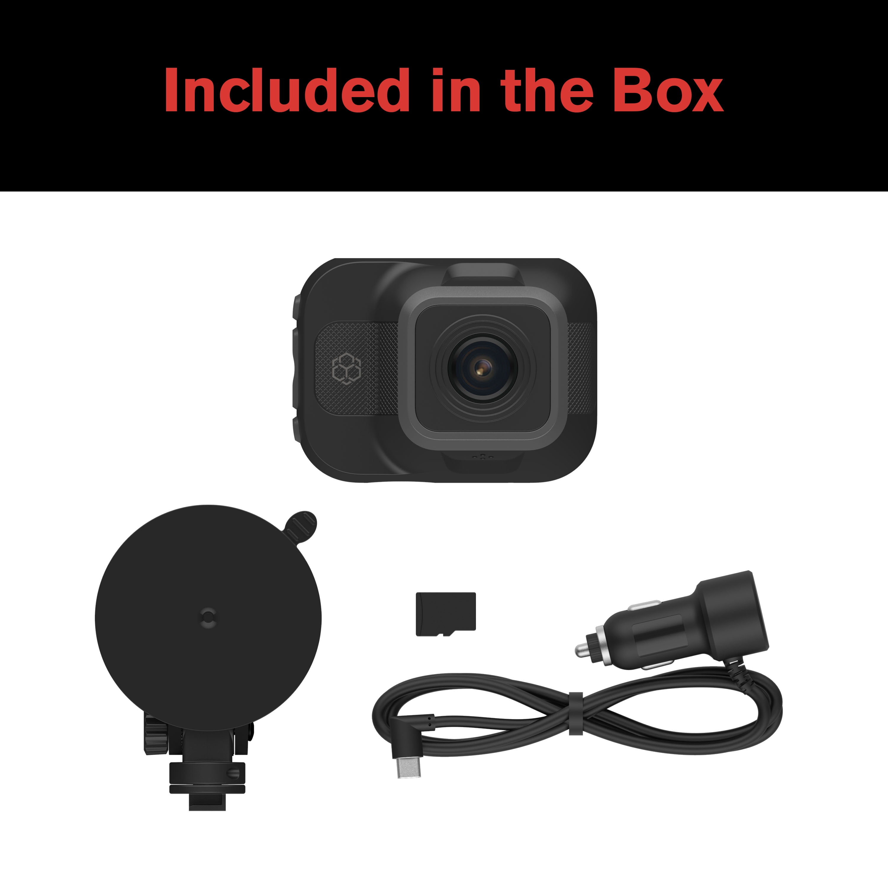 YADA Roadcam 1080p Compact Dash Cam with G-Sensor Smart Collision Detection, Motion Sensor Built-in, Full-HD Night Parking Surveillance, Easy Windshield Mount, BT533146F, YADA 1080P ROAD CAM GEN 2