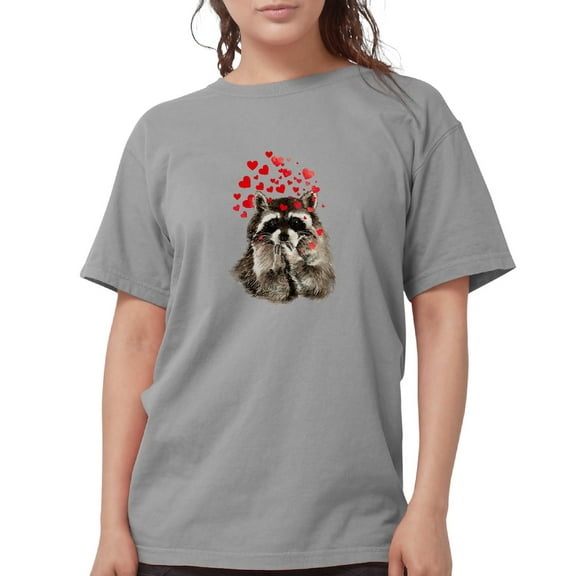 CafePress - Raccoon Blowing Kisses Cute Animal Love T Shirt - Womens Comfort Colors® Shirt