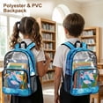 thumbnail image 4 of COEQINE Clear School Backpack for Girls, 17 Inch Transparent PVC Book Bag Heavy Duty See Through Bookbag for Women, Lightweight Travel Daypack for College Work, Sea Turtle Hibiscus Blue, 4 of 7