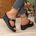 thumbnail image 6 of THDHVS Wedges Heels for Women,Womens Slippers,Women's Fashion and Casual Summer Thick-Soled Outdoor Wedge Sandals Black, 6 of 10