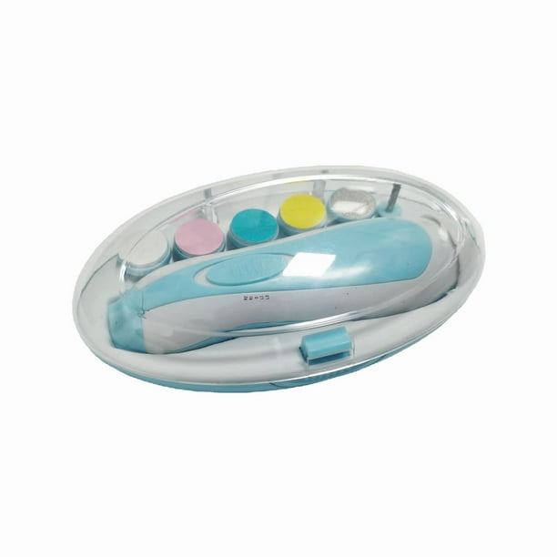 Lima de uñas para bebés y juego de uñas para bebés con luz Kit de cortauñas para recién nacidos Azul