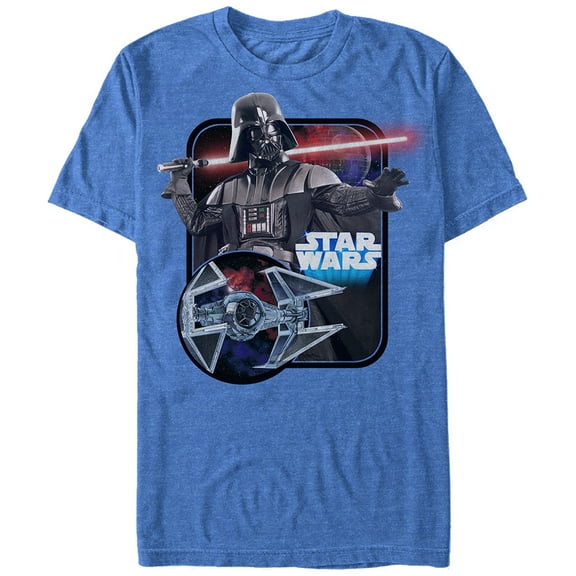 Men's Star Wars Darth Vader Swag Graphic Tee Royal Blue Heather Small