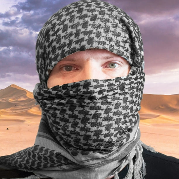 Keffiyeh árabe Beige Para Hombre, Pañuelo Cuadrado Tipo Shemagh, Turbante Desértico, Suave Y Transpirable, Ideal Para Protección Solar O Abrigo