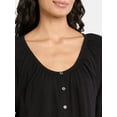 thumbnail image 4 of Time and Tru Women's Cotton Peasant Top, Sizes XS-XXXL, 4 of 5