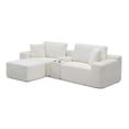 thumbnail image 3 of Modular Sectional Sofa, Deep Seat Corduroy Cloud Couch with Cup Holders, USB Ports& Storage Box, Sleeper Sofa Couch Boneless Couches with Movable Ottoman for Living Room, No Assembly Required(Beige), 3 of 9
