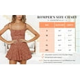 thumbnail image 3 of Womens Spaghetti Strap Tie Ruffle Short Jumpsuits Summer Floral Wide Leg Rompers, 3 of 3