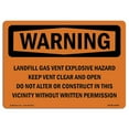 thumbnail image 1 of SignMission OS-WS-A-1824-L-12228 18 x 24 in. OSHA Warning Sign - Landfill Gas Vent Explosive Hazard Keep, 1 of 1
