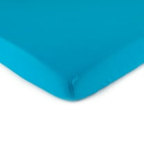 SheetWorld Fitted 100% Cotton Jersey Portable Mini Crib Sheet 24 x 38, Turquoise