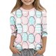 thumbnail image 1 of Blusas y camisas de cuello redondo y manga larga para niños, blusas/camisas de poliéster con estampado de corazones, mangas 3/4 y cuello redondo, elegantes e informales., 1 of 5