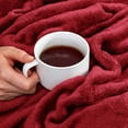 thumbnail image 5 of SLEEP ZONE Burgundy Fleece Blanket Super Soft Cozy Throw Flannel Blanket, Lightweight Comfy Fuzzy Blanket Plush Throw Blankets for Couch, Sofa, Bed, Camping, Travel, 90x90Inches, 5 of 6