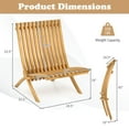 thumbnail image 3 of Gymax Folding Patio Chair Teak Wood Outdoor Lounge Chair w/ Slatted Seat & Backrest, 3 of 9