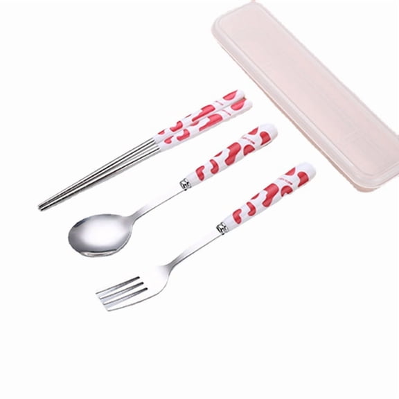 3 pack Travel Dinner Service Tableware Portable Chopsticks Fork Spoon Set Stainless Steel Silverware Lunch Box Utensils Eco-friendly
