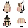 thumbnail image 4 of FORMRS Mini Backpack Purse for Women Quilted Travel Daypack Casual Shoulder Bag, Pink and Yellow Striped Pattern, 4 of 7