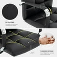 thumbnail image 5 of PU Leather Office Chair with Arms, Adjustable Height, Swivel Rolling Desk Chair, Mid-Back Upholstered Modern Chair for Home, Study, or Vanity, Black, 5 of 8