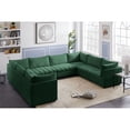 thumbnail image 3 of Meridian Furniture Jacob Green Velvet Modular Sectional, 3 of 11