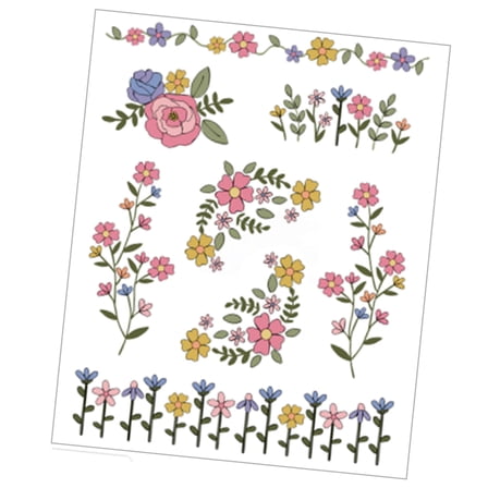 lixuesong Easy Embroidery Stencil Set for Adults Reusable Florals Pattern On Sturdy Sewing Paper
