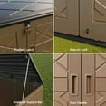 thumbnail image 6 of OFFIGAM 48CuFt Horizontal Resin Storage Shed Brown Weatherproof Garden Tool Shed 53.2x34.3x47.1in, 6 of 8