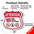thumbnail image 2 of Property Shield Sign No Food No Drinks No Cell Phone (2 Pack) 18 inch X 18 inch Shield Shaped Commercial Grade Plastic Signs Weather Resistant, UV Protected for Workplace Made in the, 2 of 7