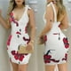 thumbnail image 2 of Minivestido HUOGUO para mujer, estampado sexy, cuello en V profundo, espaguetis, 2 of 5
