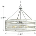 thumbnail image 4 of Progress Lighting Gulliver 5-Light Pendant, Galvanized, Open Design, Wood Grained Texture, Canopy Included, 4 of 10