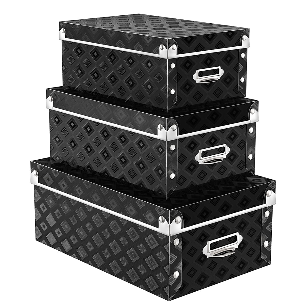 Decorative Storage Box with lids,3 in 1 Set,Plastic,Waterproof Storage