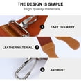 thumbnail image 3 of KAKOWELY Barber Strop Leather and Canvas Razor Strop with Hanging Buckle Double-layer Sharpening Strap20.08"X2.36"X0.39", 3 of 5