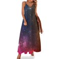 thumbnail image 1 of Vestido de galaxia colorido, verde y azul, estético cósmico, casual, largo, primavera, vintage, maxi, vestido, regalo de cumpleaños, 1 of 7