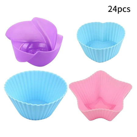 

24pcs Soft Silicone Restaurant Universal Heat Muffin Cup Non Stick