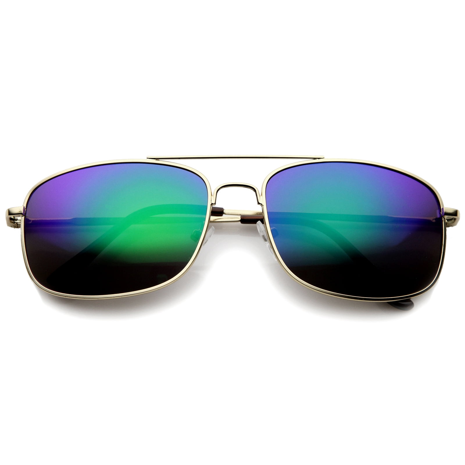 sunglass.la sunglassLA Classic Metal Crossbar Colored Mirror Square
