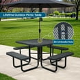 thumbnail image 6 of Bstjewey 46" Waterproof Square Metal Picnic Table for 8 Person,Black, 6 of 7