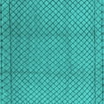 thumbnail image 1 of Ahgly Company Indoor Square Oriental Turquoise Blue Industrial Area Rugs, 3' Square, 1 of 4