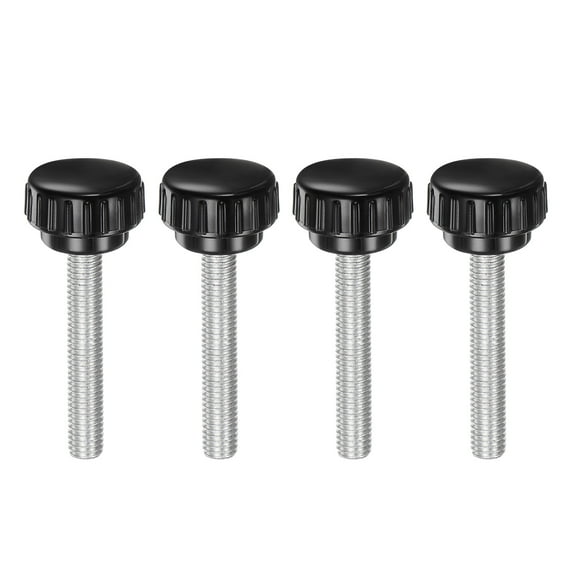 Uxcell 4 Pieces Knurled Clamping Knobs M8 x 50mm Zinc Plated Carbon Steel Threaded Stud 30mm Head Thumb Screws