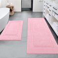 thumbnail image 1 of Set de Alfombrillas de Baño de Microfibra Suave SHACOS 50x80 y 50x120 cm Rosa, 1 of 8