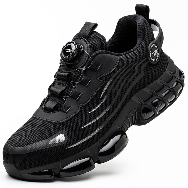 Chaussures de Sécurité à Bouton Rotatif Hommes Anti-Écrasement Anti-Perforation Chaussures de Travail Mode Hommes Chaussures de Sport de Sécurité Bottes de Protection