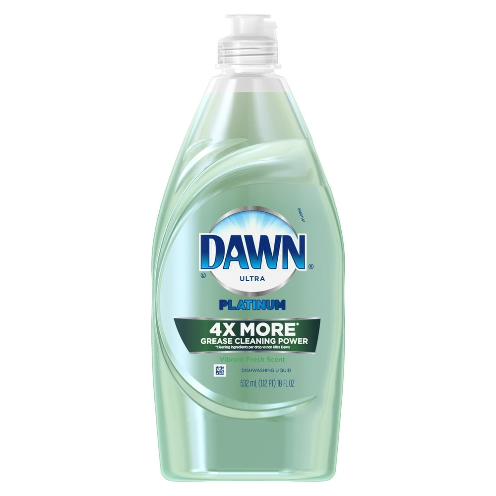 Dawn Platinum Power Clean Dishwashing Liquid Dish Soap, Vibrant Fresh, 18 oz