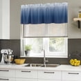 thumbnail image 4 of Navy Blue Ombre Curtain Valances for Windows, Kitchen Valance Window Treatments Panel 2 Pack, Modern Abstract Art Gradient Aesthetics Rod Pocket Short Curtains for Bathroom Bedroom 42 x 12 Inch, 4 of 8