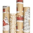 thumbnail image 2 of Christmas Wrapping Paper Roll Birthday Girl Boy Snowflake Snowman Red Truck Christmas Tree Wrap Paper for Holiday Party Celebration, 4 Rolls, 58"x23" Per Roll, 2 of 8