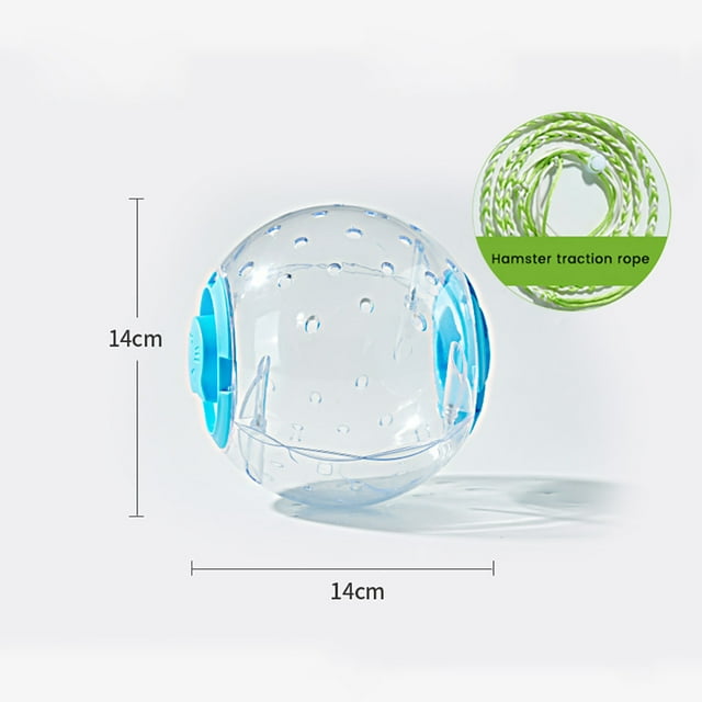 BeesClover Ballon d'Exercice pour Hamster, Roue Transparente de 5,5 Pouces/7 Pouces avec Corde de Traction Jouets d'Exercice Extérieur pour Hamsters Nains Petits Animaux Fournitures pour Animaux