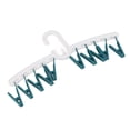 thumbnail image 3 of Plastic Clothes Drying Rack, Windproof 10 Clips Drying Rack Non Fall Off Universal Lightweight Evenly Distributed  For Indoor Outdoor White And Green, 3 of 8