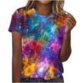 thumbnail image 1 of Bowake Hauts d'Été à Manches Courtes pour Femmes 2024 T-Shirts Col Rond Tendance Tunique Décontractée Élégante Multicolore, 1 of 6