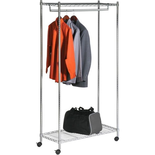 Honey Can Do Urban Deluxe Rolling Commercial Garment Rack, Chrome