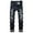 Black, variant on Men's Vintage Black Stretch Loose Jeans with Light Wash, Everyday Comfort Fit