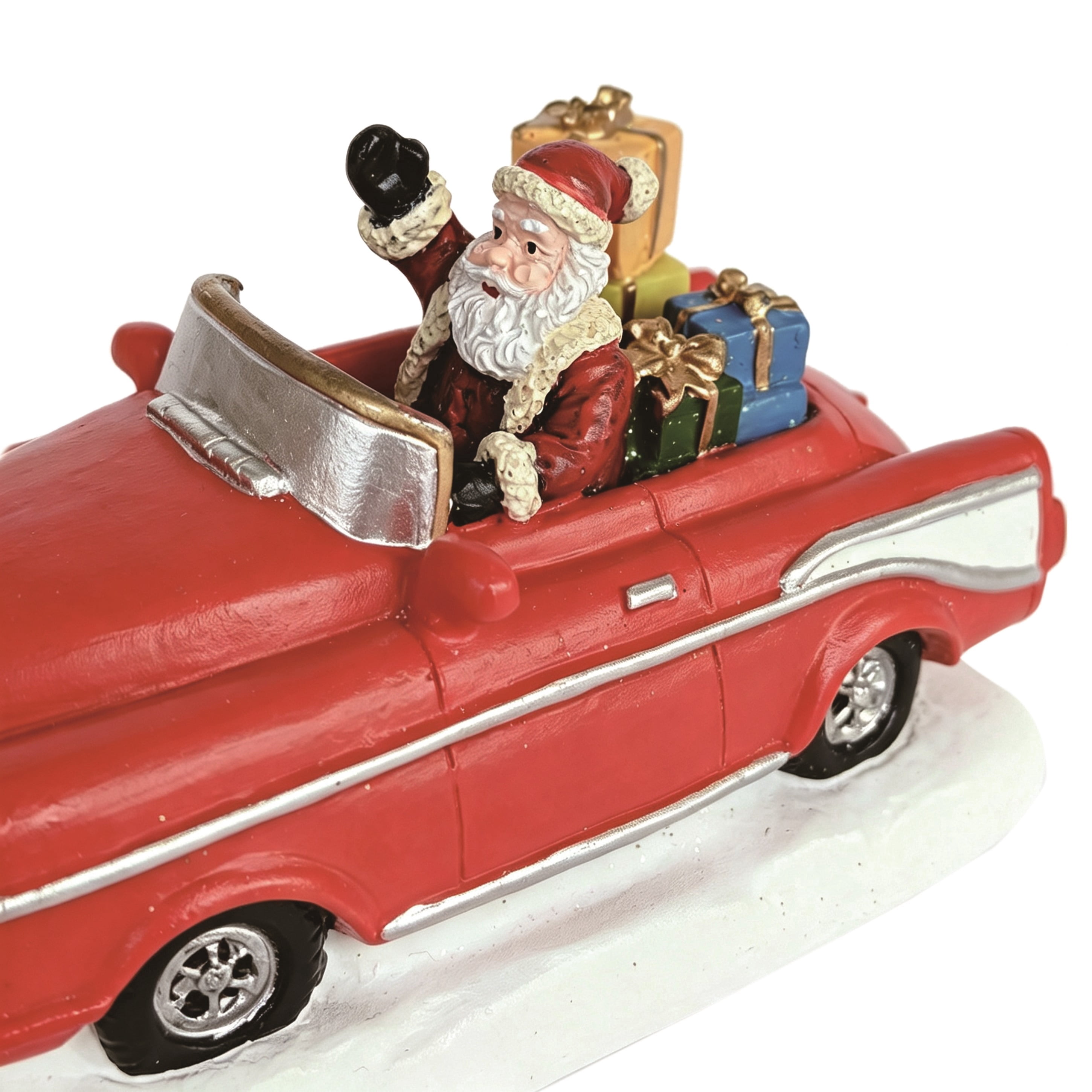 Light-Up Santa's Joyride Christmas Village Decorative Figurine, Multicolor, 2.8", by Holiday Time