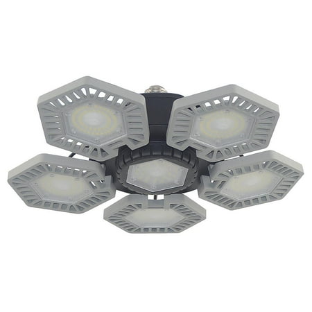 

Folding Deformable LED Garage Lights Bulb E2 for Workshop Warehouse Barn Basement 6 Panels 160W Grey