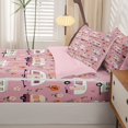 thumbnail image 4 of catabedysis Floral Camping Zipper Twin Comforter Sets with Fitted Sheet and 2 Pillowcases For Girls,Vintage Camper Pattern Zipper Bedding Set,Pink White,Pink Reversible,4-Piece, 4 of 7