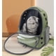 thumbnail image 5 of Mochila expandible para gatos y perros pequeños, plegable, con correa de seguridad interior y dos tapetes, color verde, 5 of 5