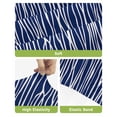 thumbnail image 4 of Vintage Wave Lines Bar Stool Covers Set of 6, Classic Minimalist Striped Navy Blue Stretch Washable Bar Chair Covers with Backs, Removable Pub Counter Height Chair Cover for Kitchen Dining Room Cafe, 4 of 7