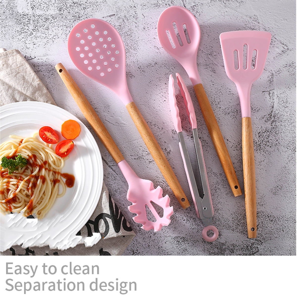 9/12 Pcs Silicone Cooking Utensils Kitchen Utensil Set Heat